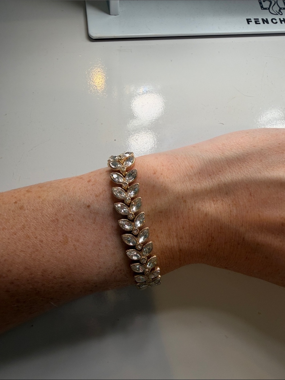 Banana Republic Gold Leaf Crystal Bracelet